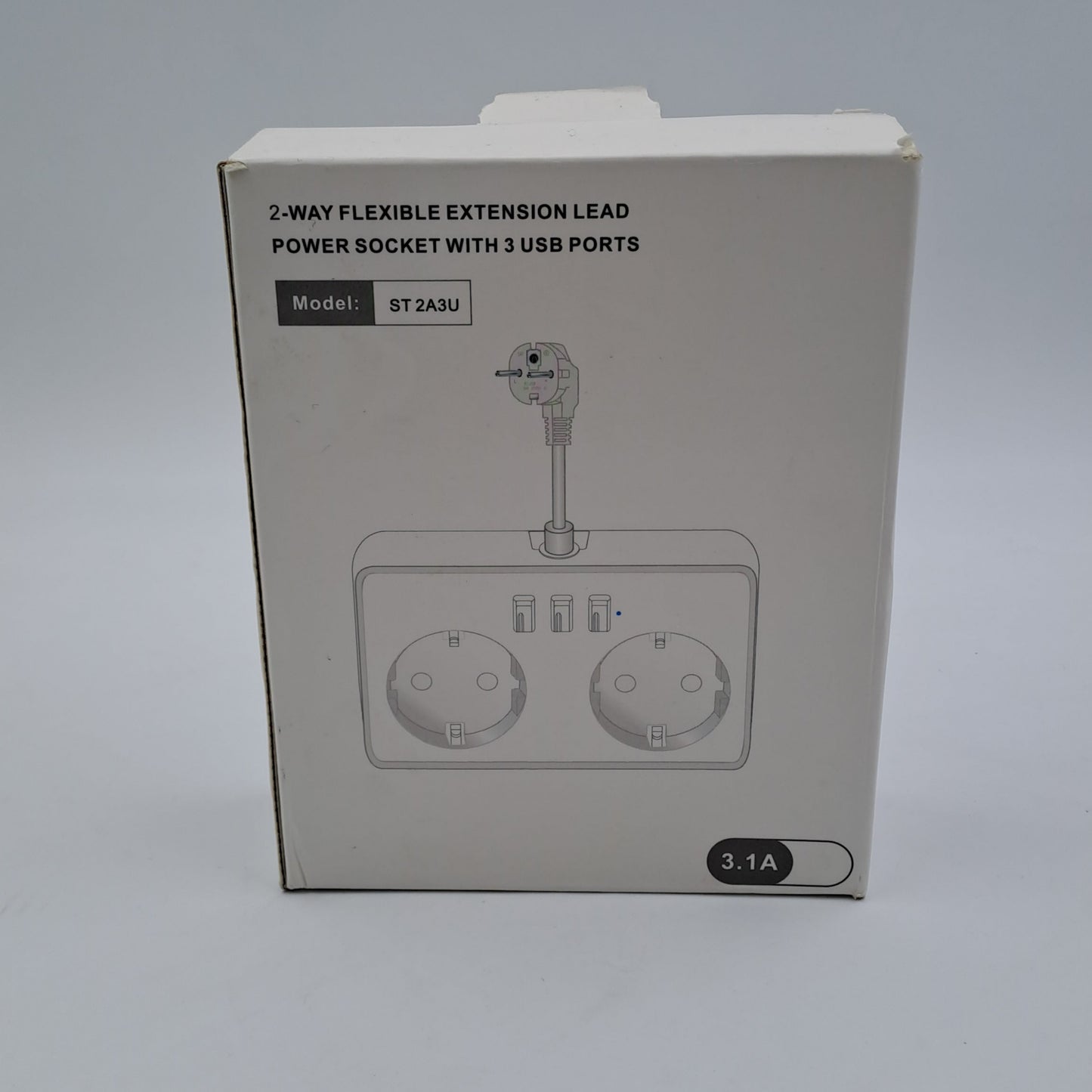 Presa Multipla 2 Vie con 3 Porte USB 3.1A