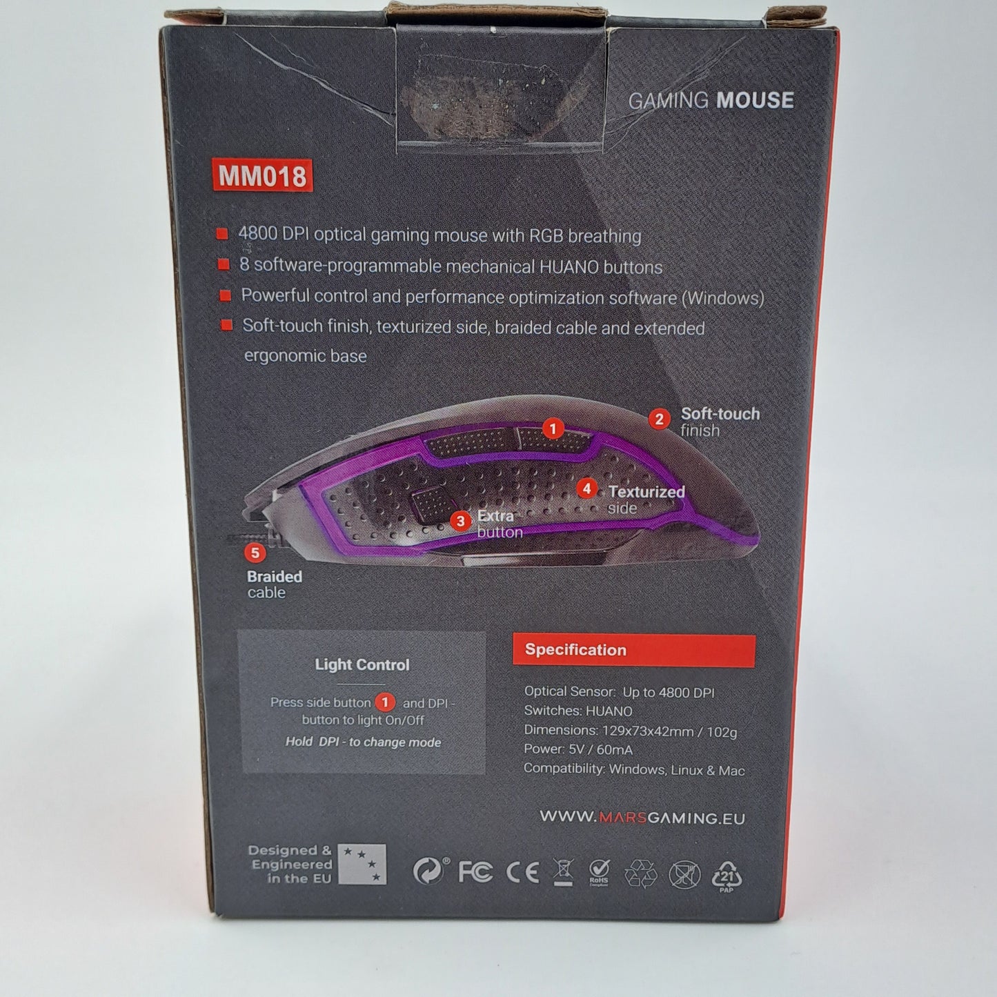 Ratón para juegos Mars Gaming MM018 RGB