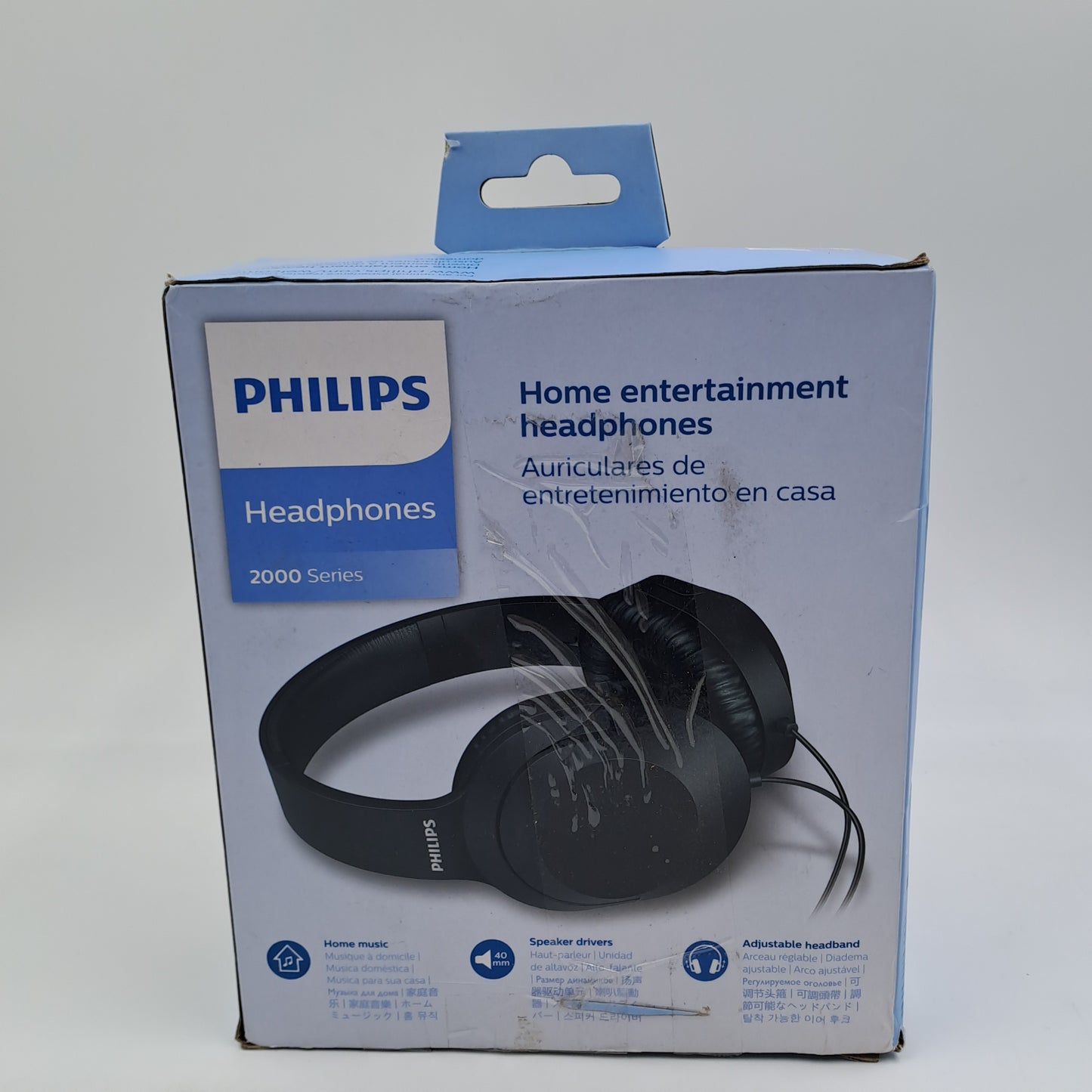 Philips TAH2005 2000 Series Wired Over-Ear Headphones 3.5mm Jack with 6.3mm Adapter – 2m Cable – Original Box