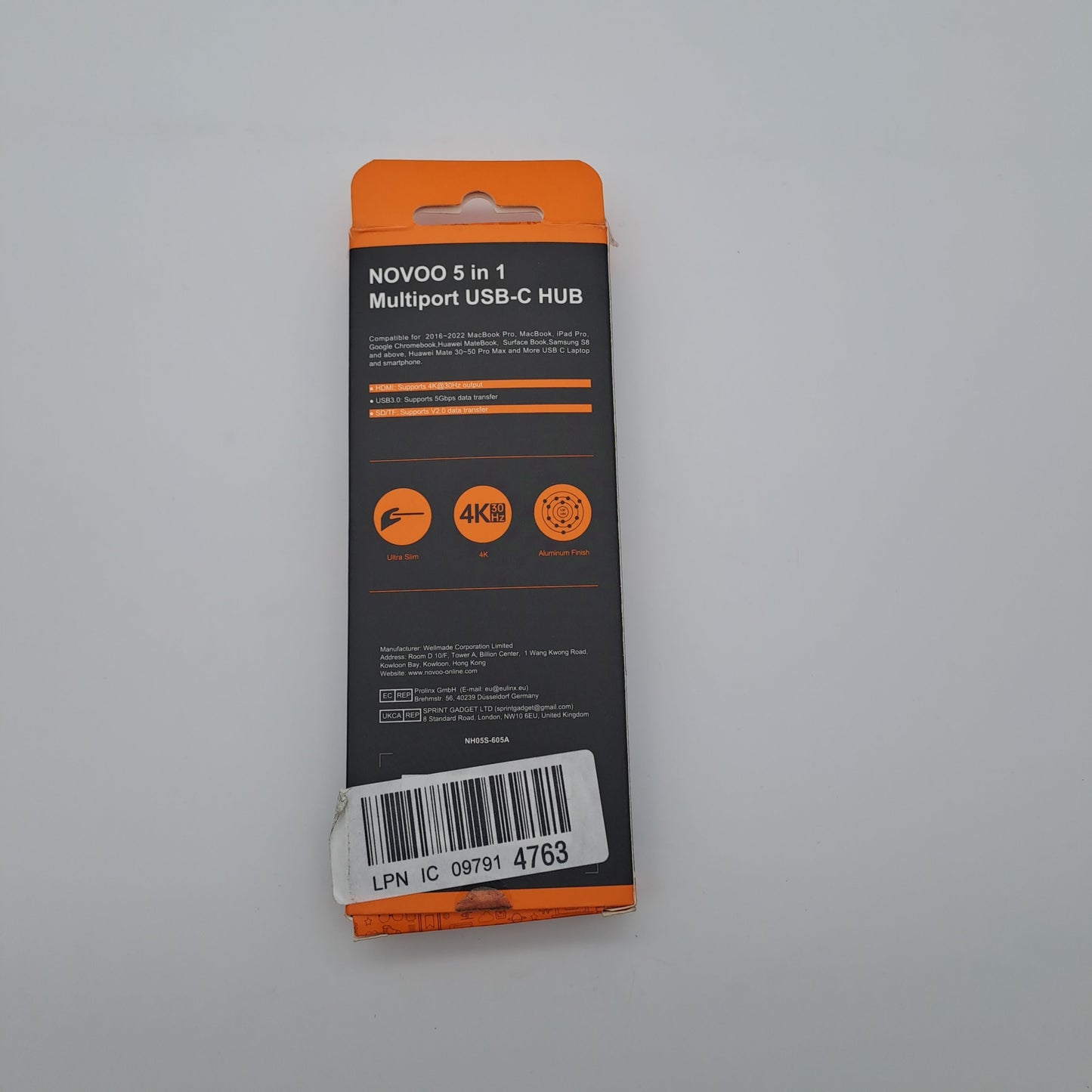 Adaptador multipuerto 5 en 1 USB-C Hub de NOVOO