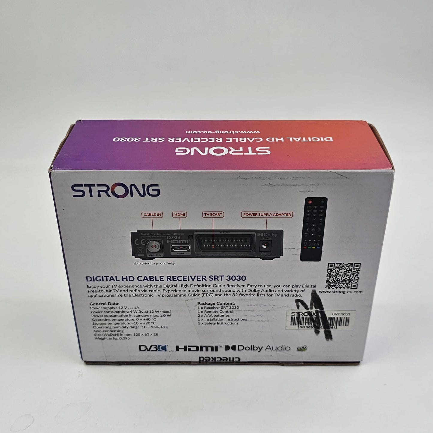 STRONG SRT 3030 – Decoder Digitale HD via Cavo DVB-C con HDMI e Telecomando