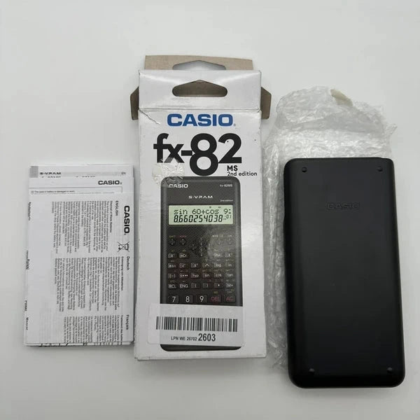 Casio fx-82MS 2nd Edition S-V.P.A.M. Scientific Calculator with Case and Original Box