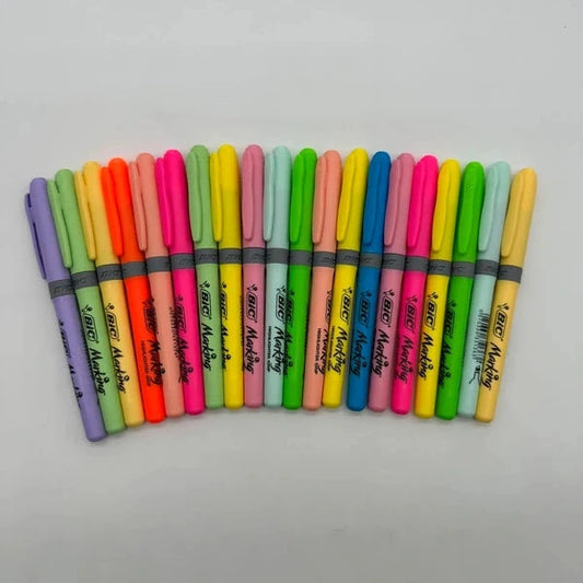 Set de 20 resaltadores BIC Marking colores pastel y fluorescentes surtidos con punta grip