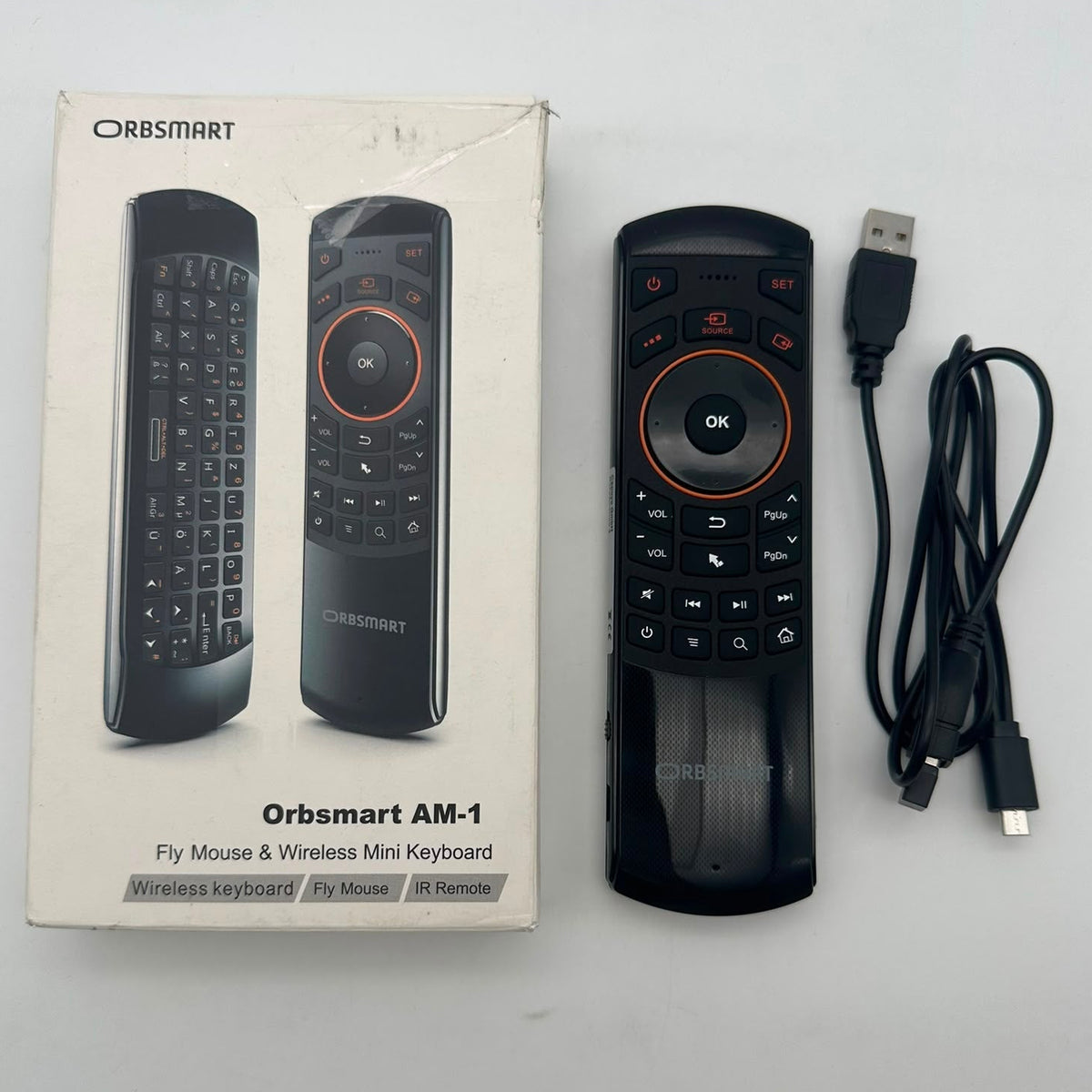 Orbsmart AM-1 Air Mouse 2.4 GHz con Tastiera Wireless e Telecomando IR