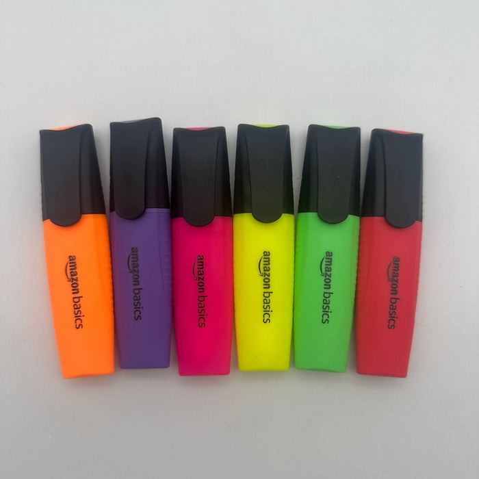 Amazon Basics Evidenziatori Colorati – Set da 6 Pezzi