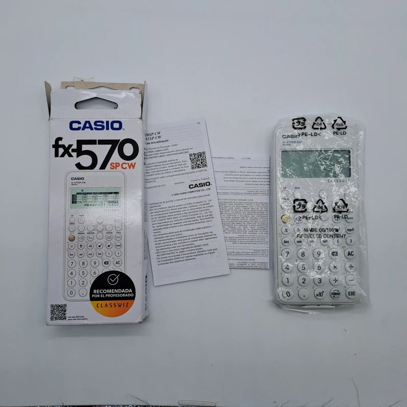 Casio FX-570SP – Calcolatrice Scientifica Bianca con Custodia
