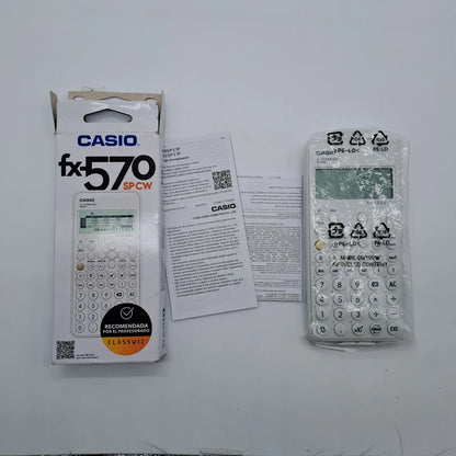 Casio FX-570SP – Calcolatrice Scientifica Bianca con Custodia