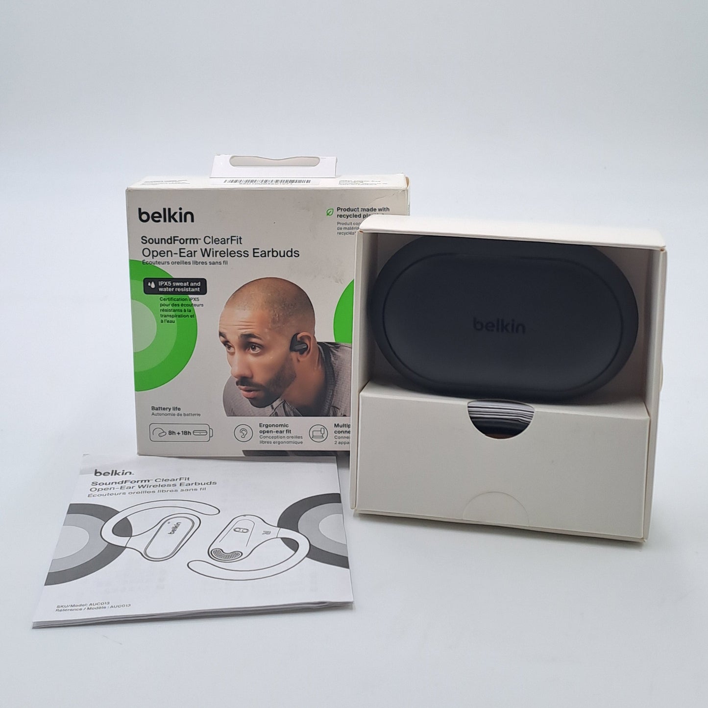 Belkin SoundForm ClearFit – Auricolari Wireless Open-Ear con Custodia di Ricarica