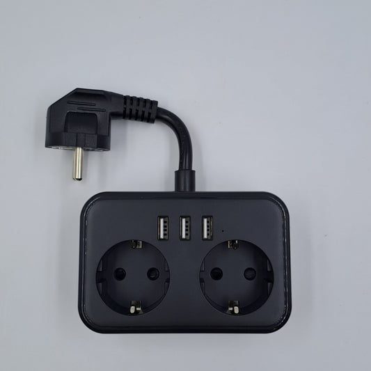 Presa Multipla 2 Vie con 3 Porte USB 3.1A