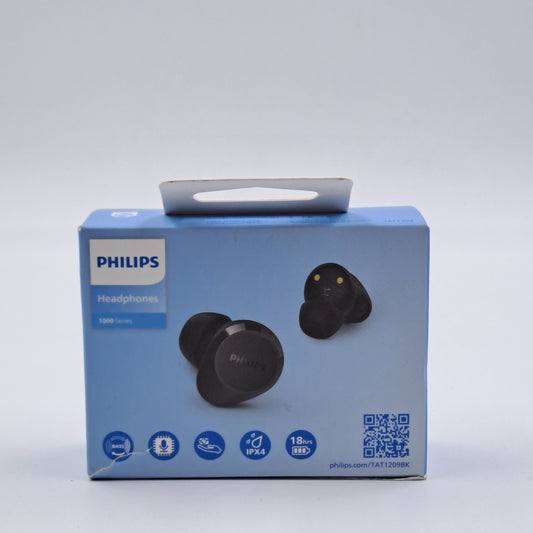 Cuffie In-Ear Philips Serie 100 TAT1209BK Wireless Bluetooth con Custodia di Ricarica