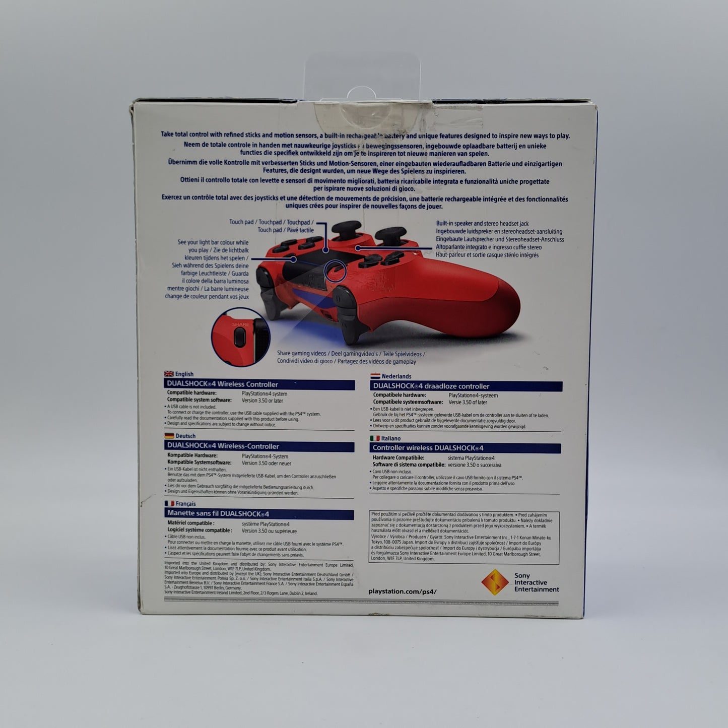 Controller Wireless Sony DualShock 4 PS4 Rosso Magma