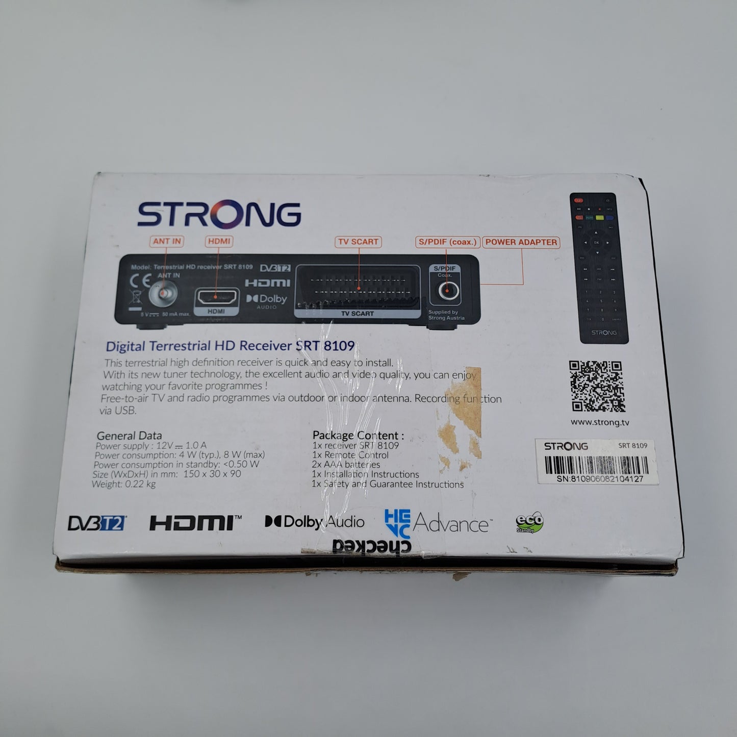 Strong SRT 8109 Decoder Digitale Terrestre HD DVB-T2