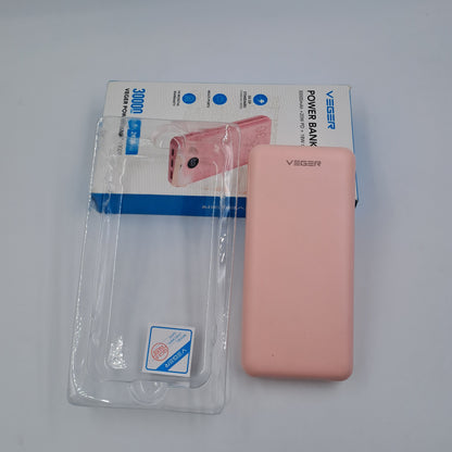 Veger Power Bank V3008 30000mAh with LED Display and Multi-Port Fast Charging