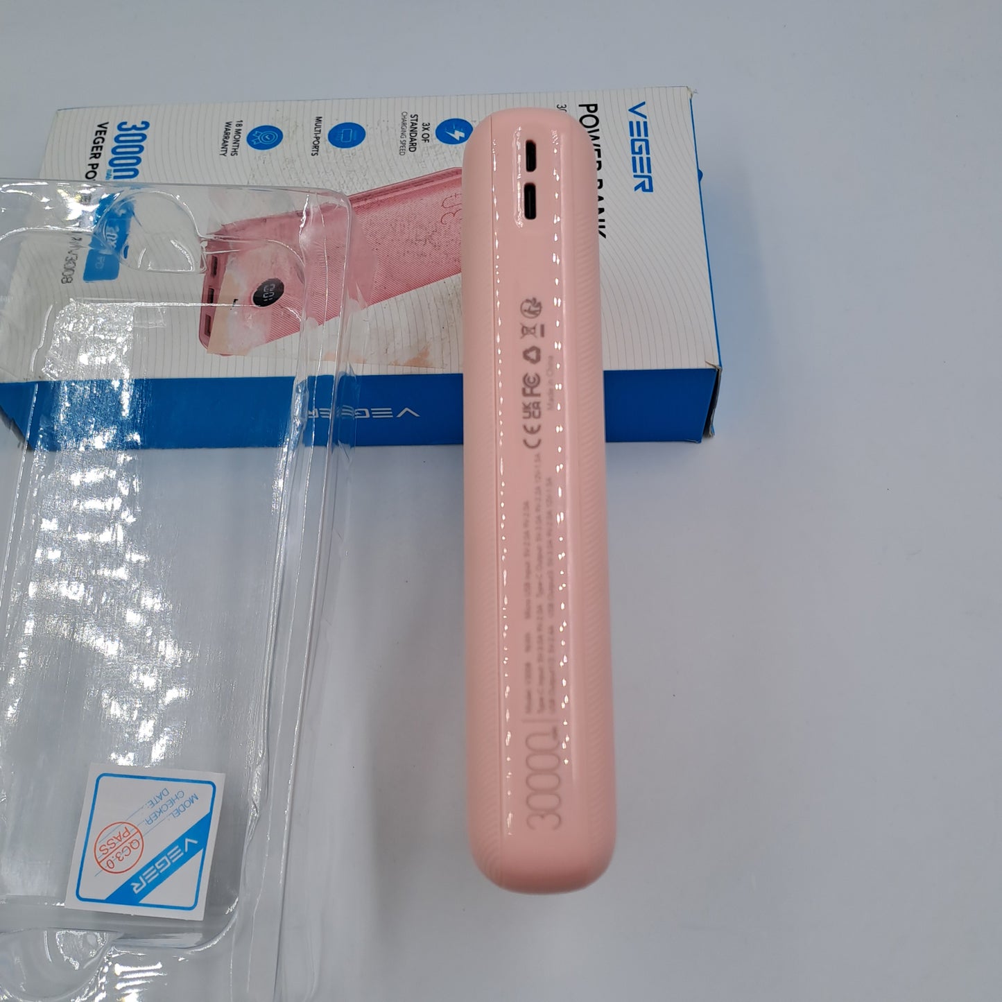 Veger Power Bank V3008 30000mAh with LED Display and Multi-Port Fast Charging