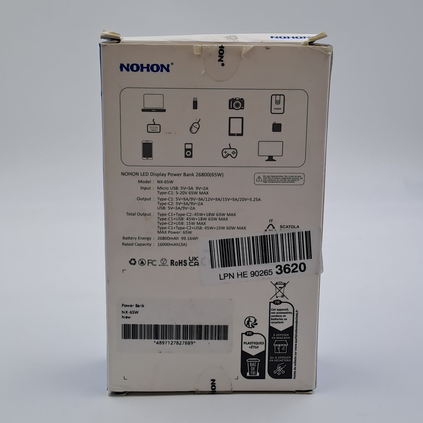 Power Bank NOHON 26800mAh 65W