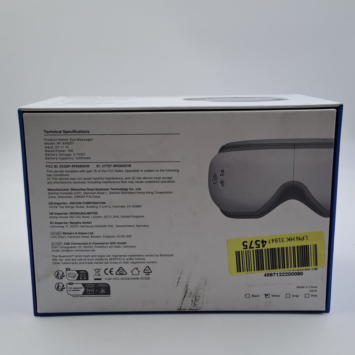 RENPHO Eyeris 1 – Eye Massager with Heat, Vibration, and Bluetooth