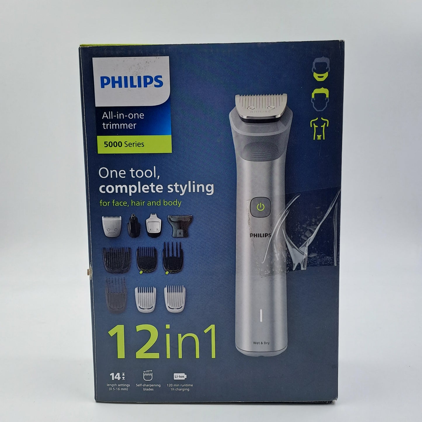 Philips Series 5000 12-in-1 Multigroom – Beard Trimmer and Wet &amp; Dry Body Grooming with Complete Accessories