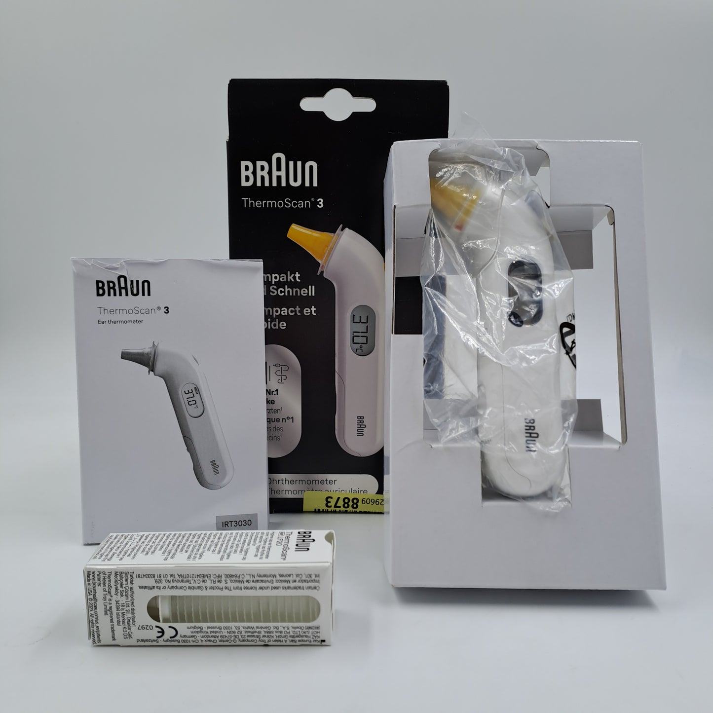 Termómetro de oído digital Braun ThermoScan 3 con tapas protectoras