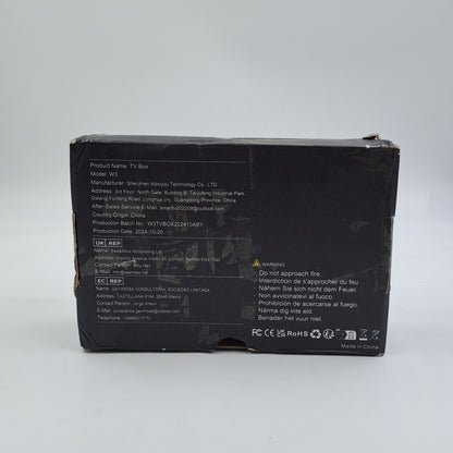 Android TV Box W3 4GB RAM 32GB ROM con Telecomando e HDMI