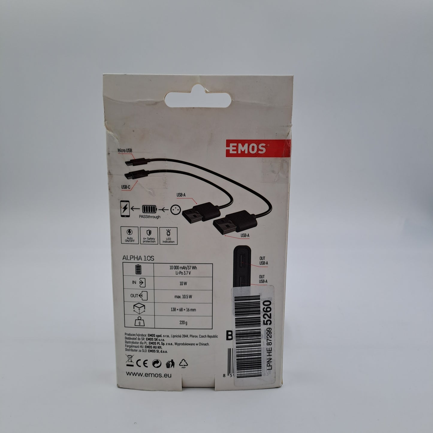 EMOS Power Bank 10,000 mAh