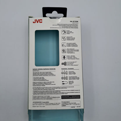 JVC HA-EC25W Bluetooth Sport Wireless Headphones IPX2 Sweatproof Nero