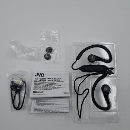 JVC HA-EC25W Bluetooth Sport Wireless Headphones IPX2 Sweatproof Nero