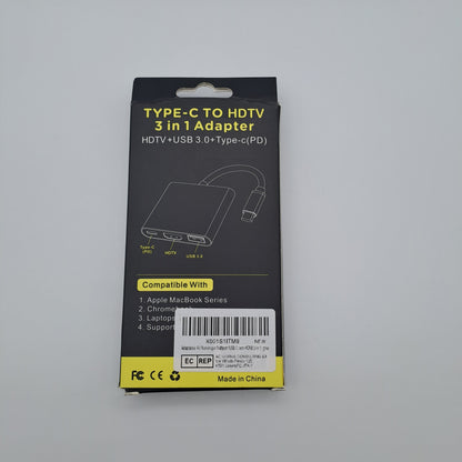 Adaptateur USB-C vers HDMI 4K 3 en 1