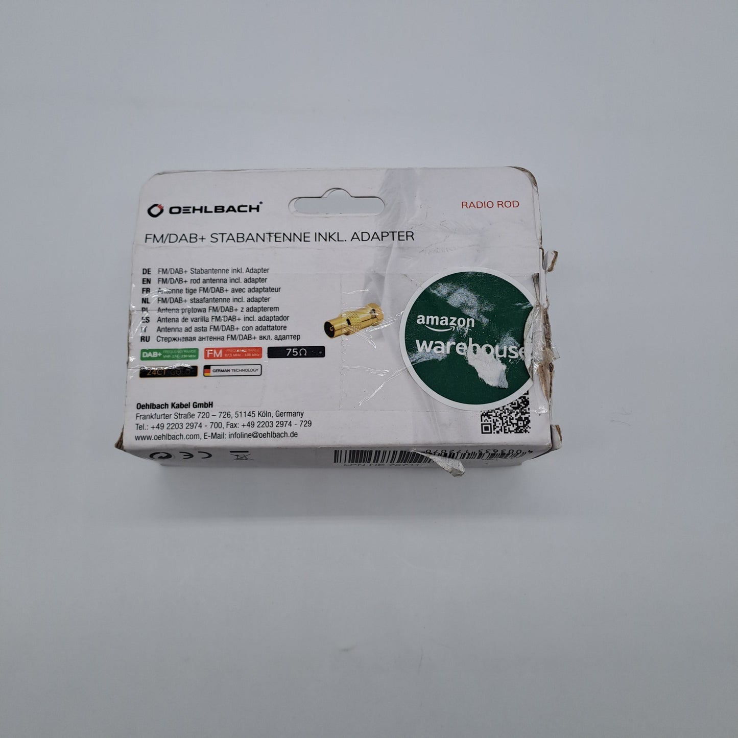 Oehlbach Radio Rod Antenna FM DAB+ ad asta per ricezione stereo