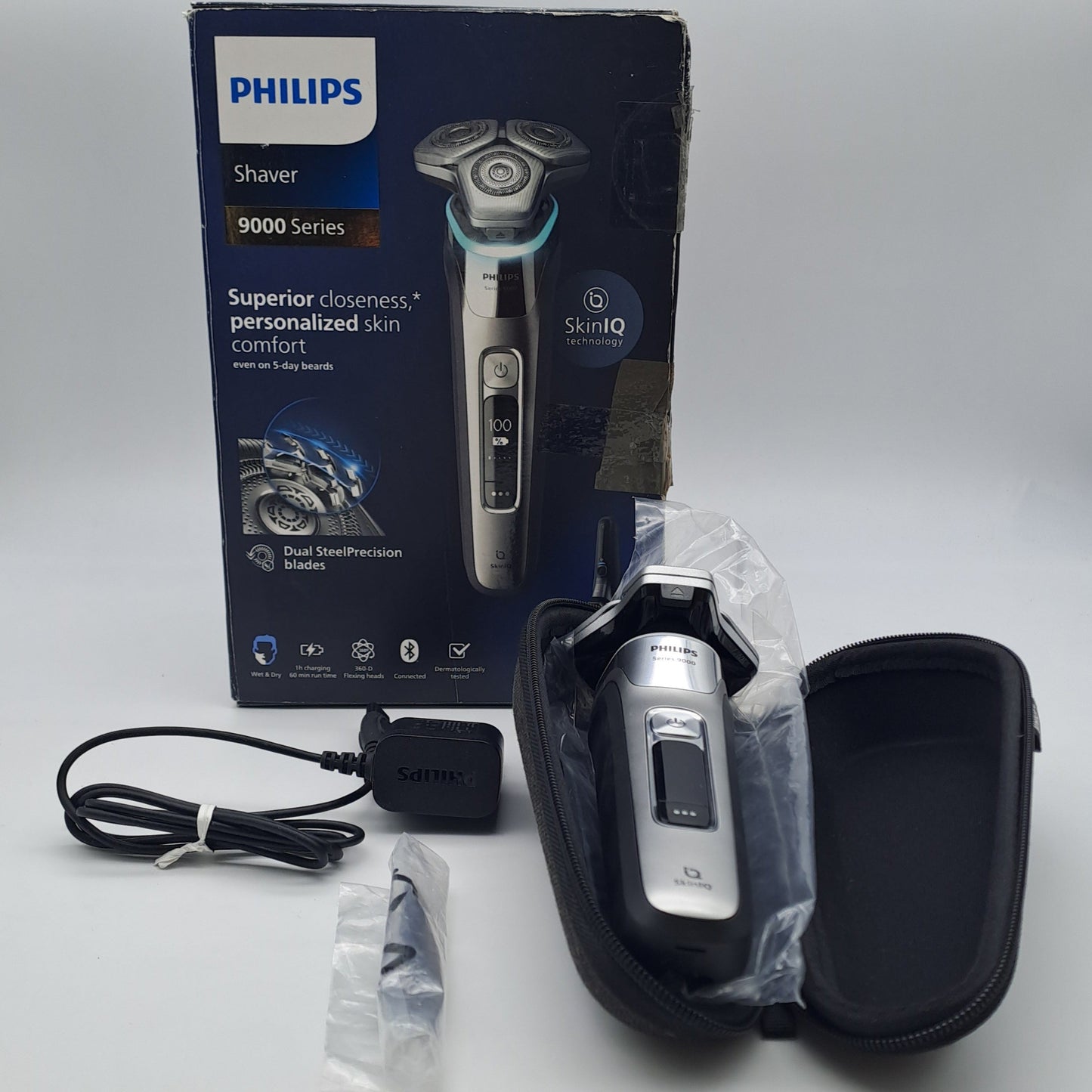 Philips Shaver Series 9000 S9975/54 SkinIQ Rasoio Elettrico Wet & Dry con Custodia e Caricatore