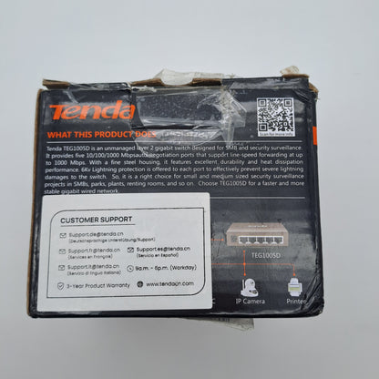 Tenda Switch Gigabit Ethernet 5 Porte