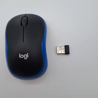 Logitech M185 Mouse Wireless Nero/Blu con Ricevitore USB