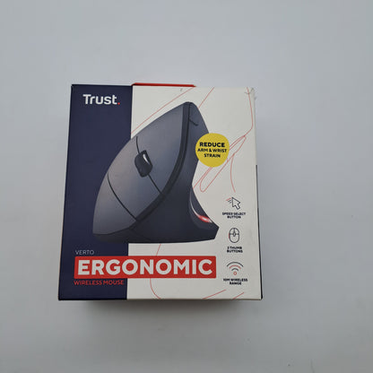 Trust Verto Mouse Verticale Wireless Ergonomico Nero con Ricevitore USB