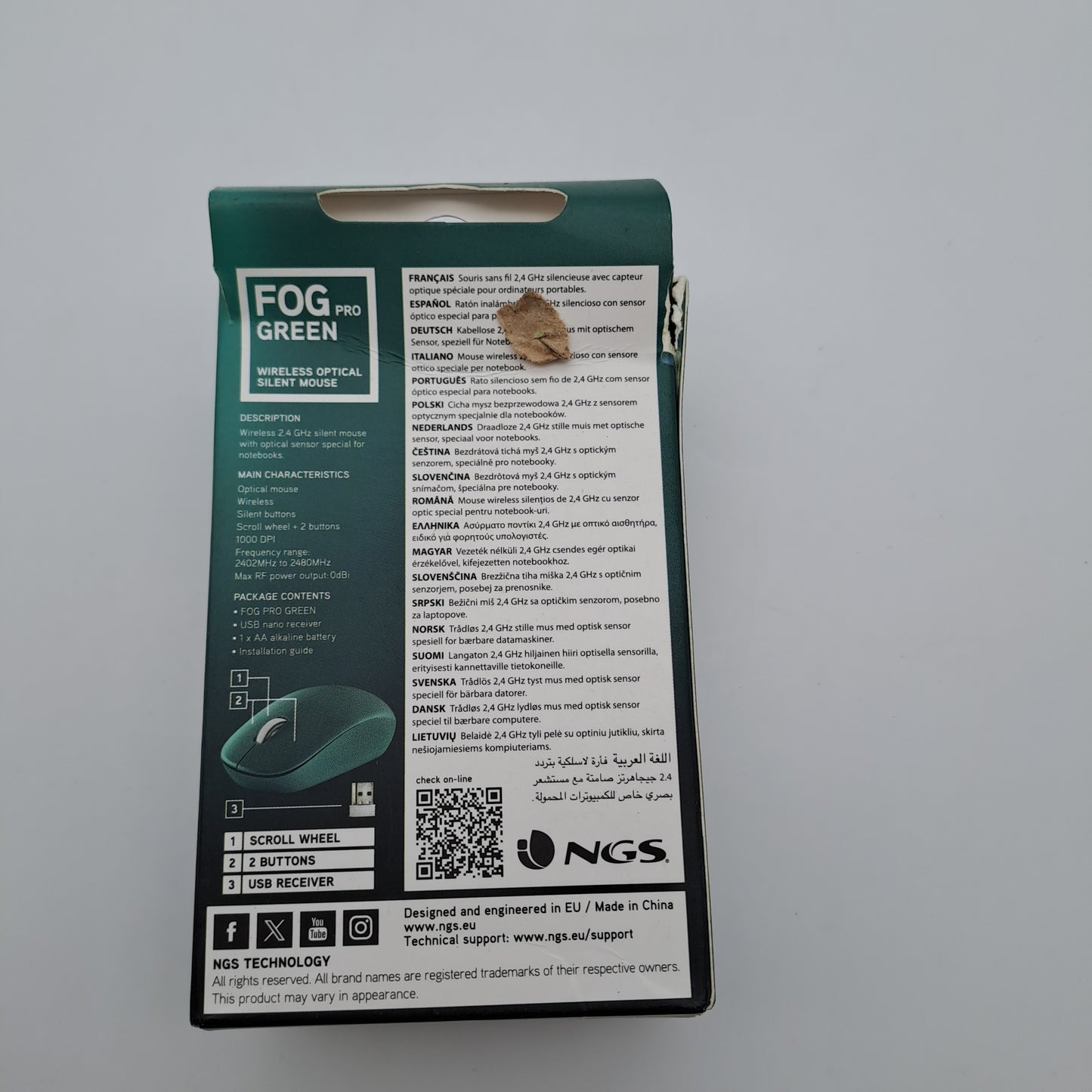 NGS Fog Pro Green Mouse Wireless