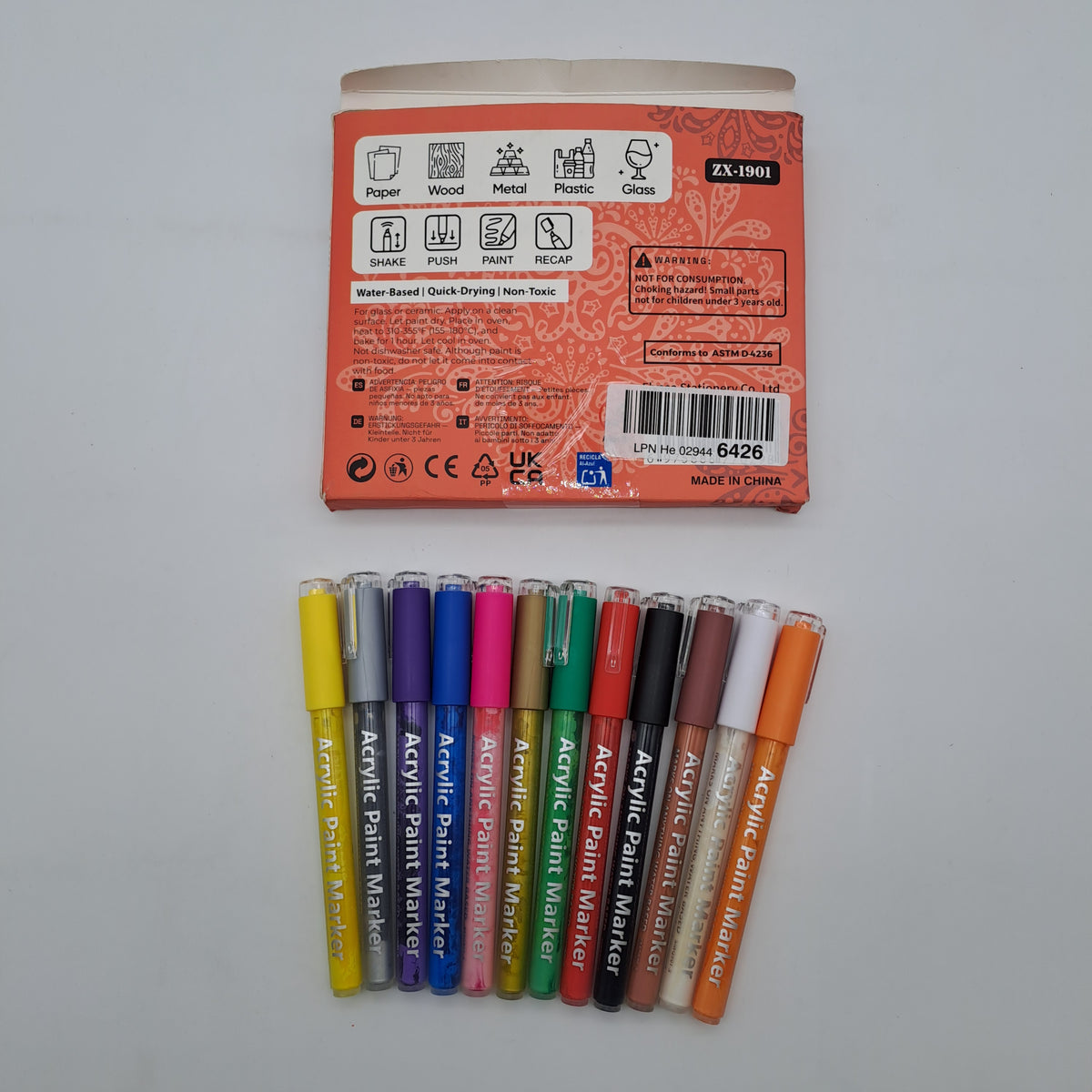 Dachiy Set 12 Pennarelli Acrilici Colorati – Acrylic Paint Marker Punta Fine