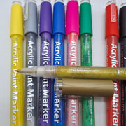 Dachiy Set 12 Pennarelli Acrilici Colorati – Acrylic Paint Marker Punta Fine