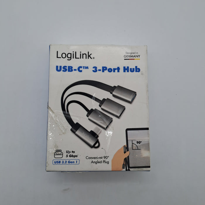 LogiLink UA0361 Hub USB-C a 3 Porte USB con Connettore Angolato 90°