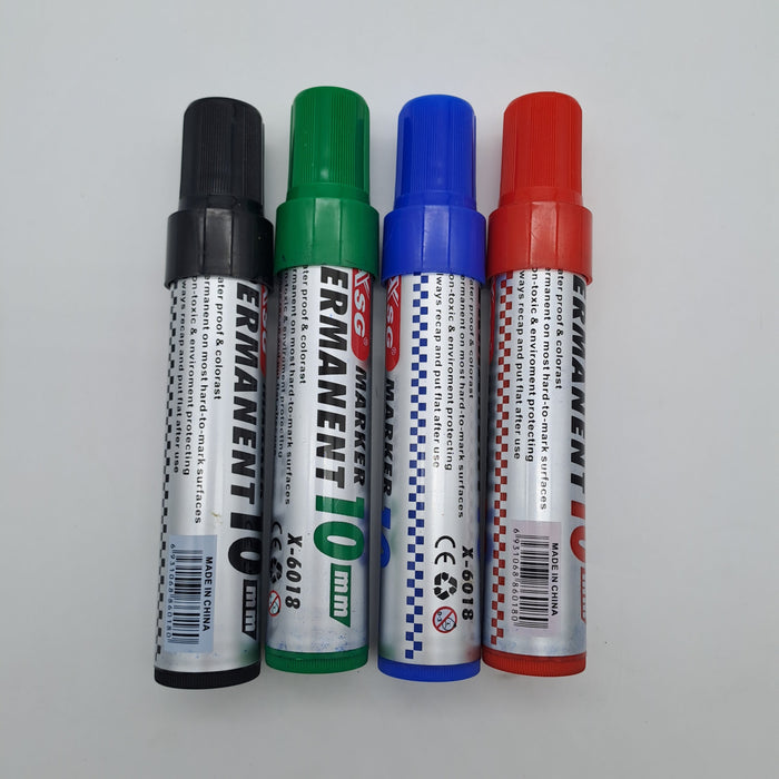 Deepton Set 4 Pennarelli Permanenti 3–10 mm – Rosso, Nero, Blu e Verde