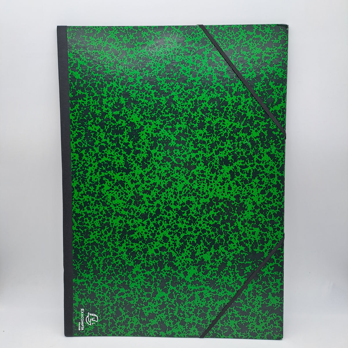 ACROPAQ Cartella da Disegno A3 34 x 45 cm Verde/Nero con Elastici e Dorso Espandibile
