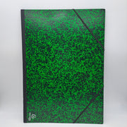 ACROPAQ Cartella da Disegno A3 34 x 45 cm Verde/Nero con Elastici e Dorso Espandibile