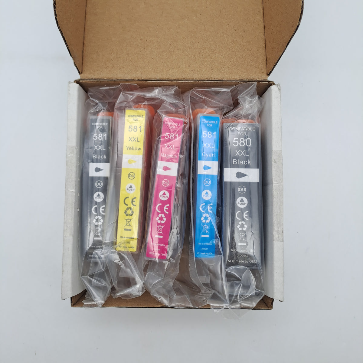 GoToners Cartucce XXL Compatibili Canon PGI-580 / CLI-581 – Set 5 Pezzi
