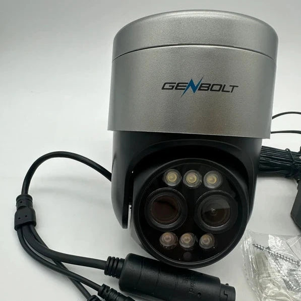 GENBOLT Pro HD Telecamera di Sorveglianza Esterna PTZ con Alimentatore e Accessori di Montaggio