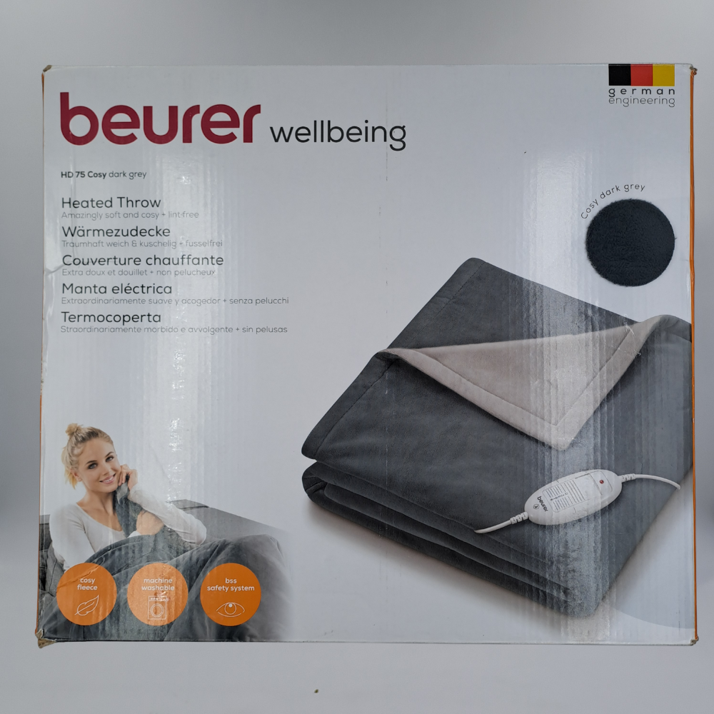 Beurer Wellbeing HD 75 Cosy – Termocoperta Dark Grey