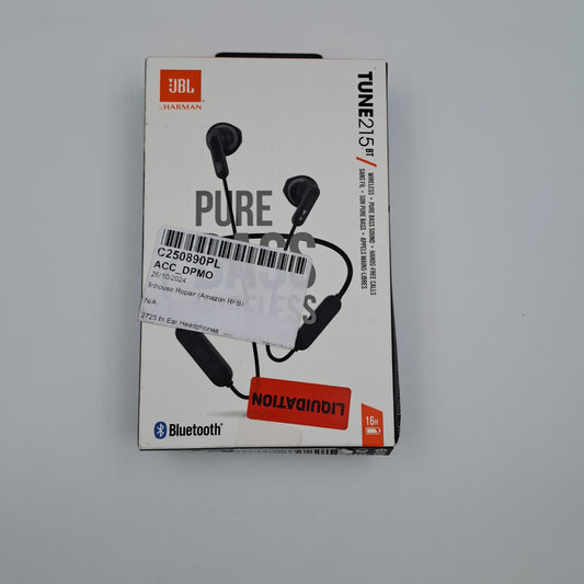 JBL Tune 215BT Wireless Bluetooth Earphones - Black