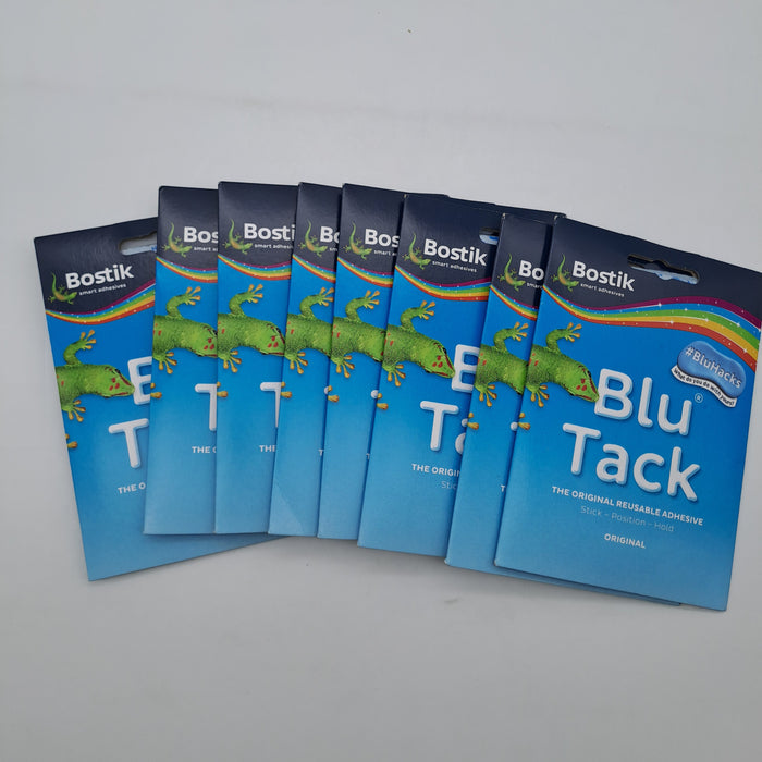 Bostik Blu Tack 801103 Adesivo Riutilizzabile Blu – Lotto 8 Confezioni