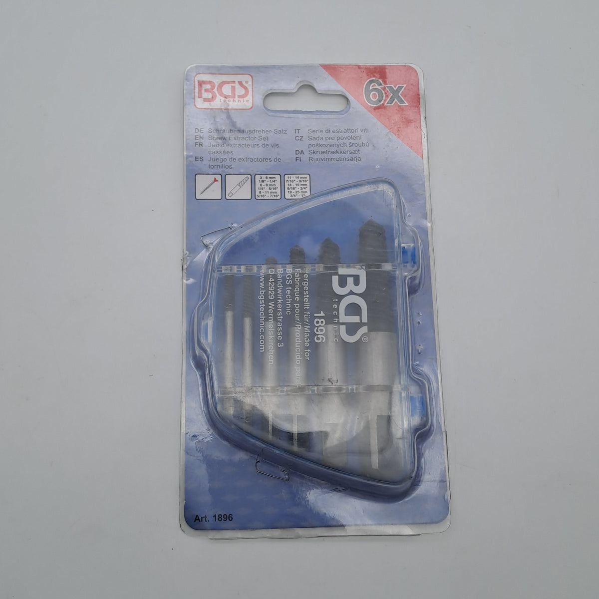 BGS 1896 Set Estrattori per Viti Spezzate Misure 1-6 – 6 Pezzi