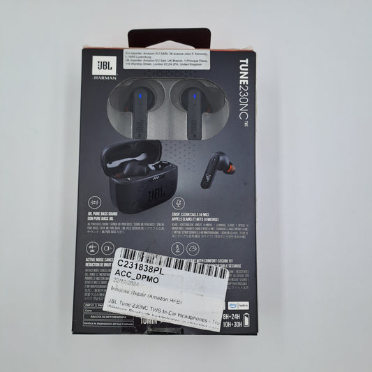 JBL Tune 230NC TWS Auricolari Wireless Bluetooth con Custodia di Ricarica - Nero