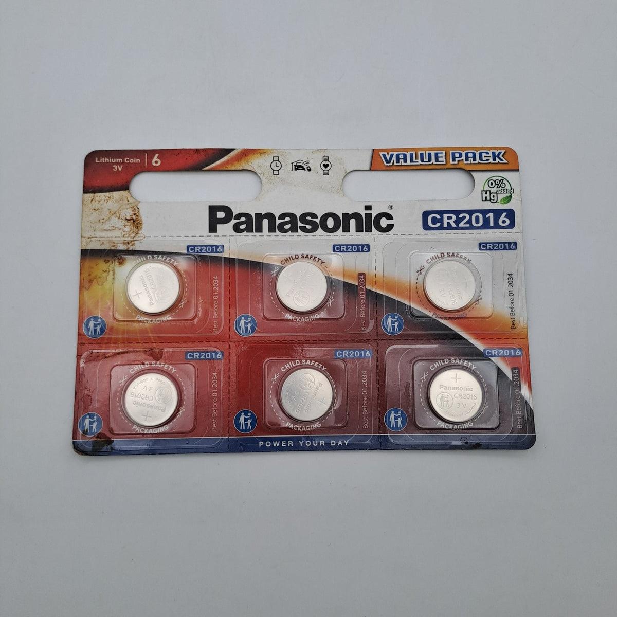 Panasonic CR2016 Batterie al Litio 3V – Blister da 6