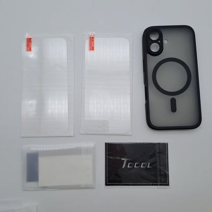 Tocol Cover Magnetica MagSafe per iPhone 16 + 2 Vetri Protettivi