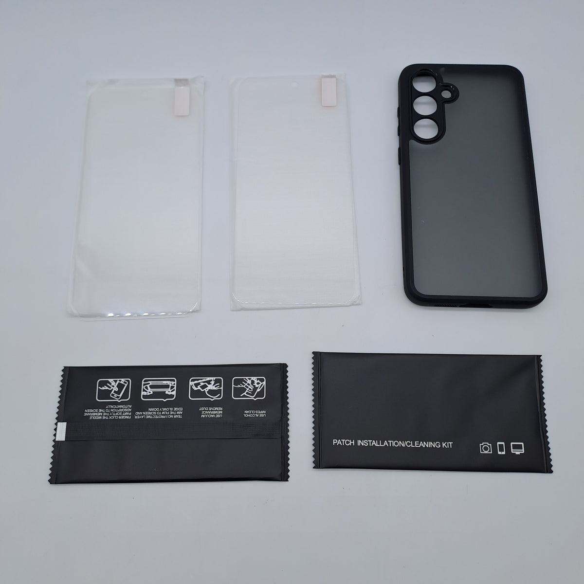 Kit Samsung Galaxy S24 FE 5G – Cover Nera + 2 Vetri Temperati e Kit Installazione