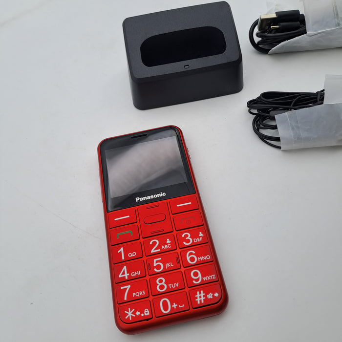 Panasonic KX-TU155EXRN Cellulare per Anziani Tasti Grandi SOS Rosso